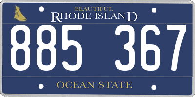RI license plate 885367