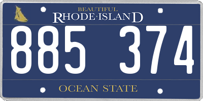 RI license plate 885374