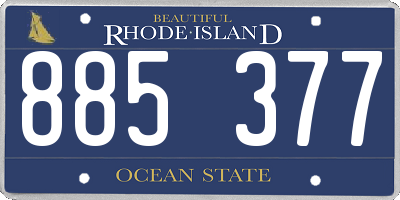 RI license plate 885377