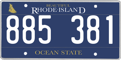 RI license plate 885381