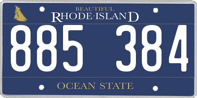 RI license plate 885384
