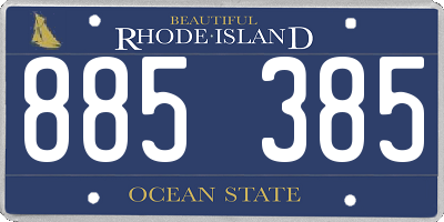 RI license plate 885385