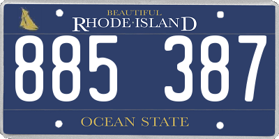RI license plate 885387