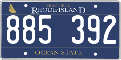 RI license plate 885392