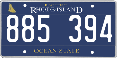 RI license plate 885394