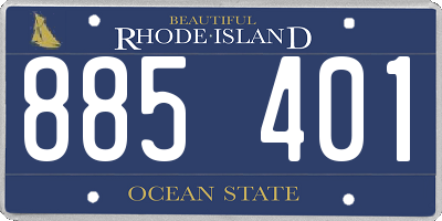 RI license plate 885401