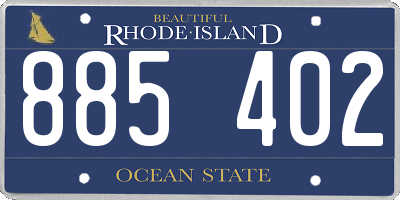 RI license plate 885402