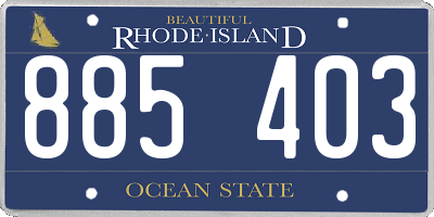 RI license plate 885403