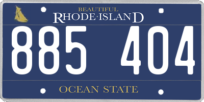 RI license plate 885404