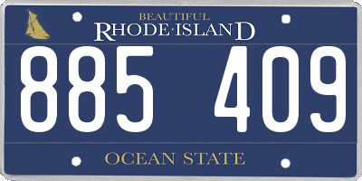 RI license plate 885409