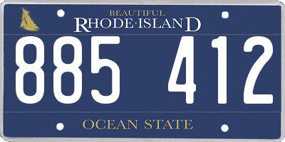 RI license plate 885412