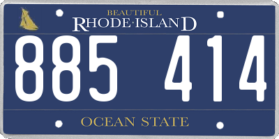 RI license plate 885414