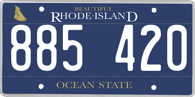 RI license plate 885420