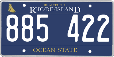 RI license plate 885422