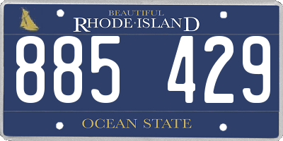 RI license plate 885429