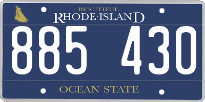 RI license plate 885430