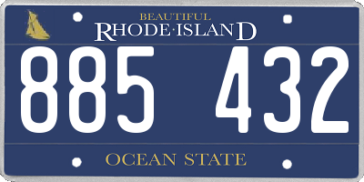 RI license plate 885432