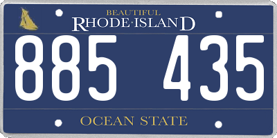 RI license plate 885435
