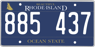 RI license plate 885437