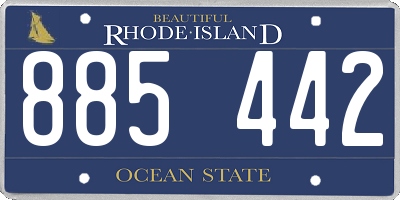 RI license plate 885442