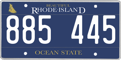 RI license plate 885445