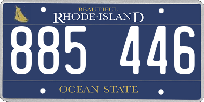 RI license plate 885446