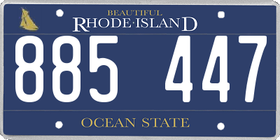 RI license plate 885447