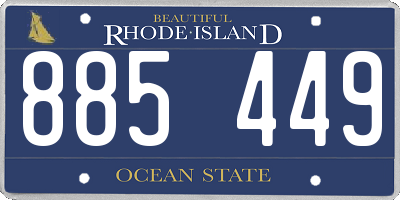 RI license plate 885449