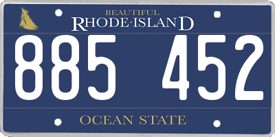 RI license plate 885452