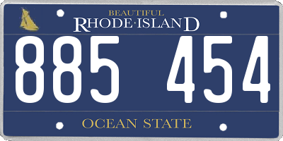 RI license plate 885454