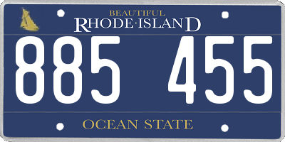 RI license plate 885455