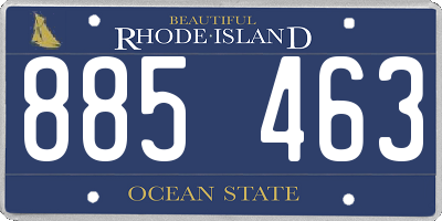 RI license plate 885463