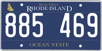 RI license plate 885469