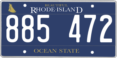 RI license plate 885472