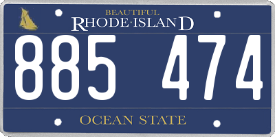 RI license plate 885474