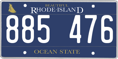 RI license plate 885476
