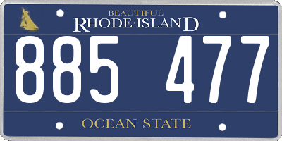 RI license plate 885477