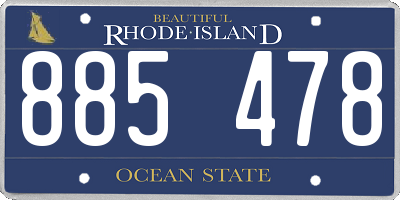 RI license plate 885478