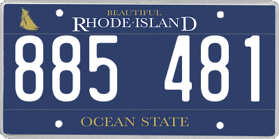 RI license plate 885481
