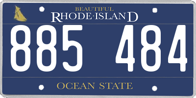 RI license plate 885484