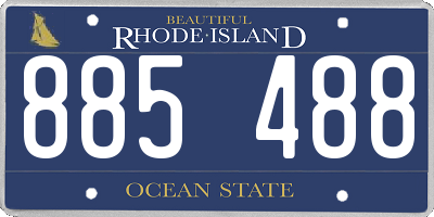 RI license plate 885488
