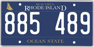 RI license plate 885489