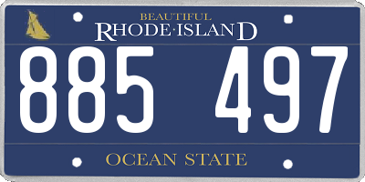 RI license plate 885497