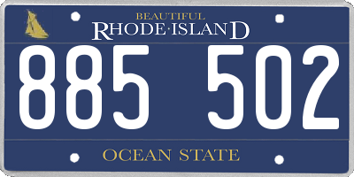 RI license plate 885502