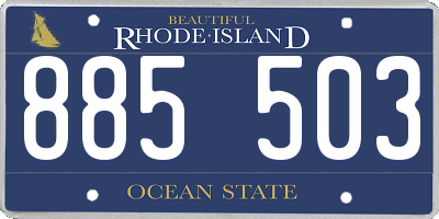 RI license plate 885503