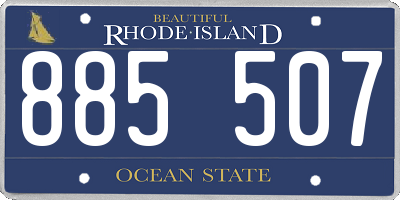 RI license plate 885507