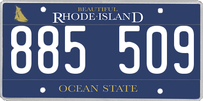 RI license plate 885509
