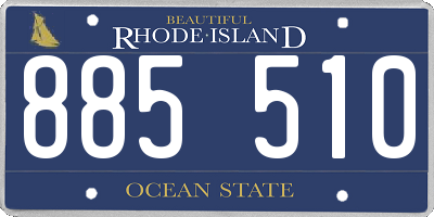 RI license plate 885510