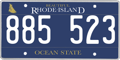 RI license plate 885523
