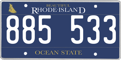 RI license plate 885533